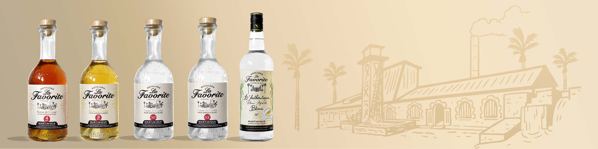 Rums from La Favorite, a distillery founded in 1842 in Martinique.